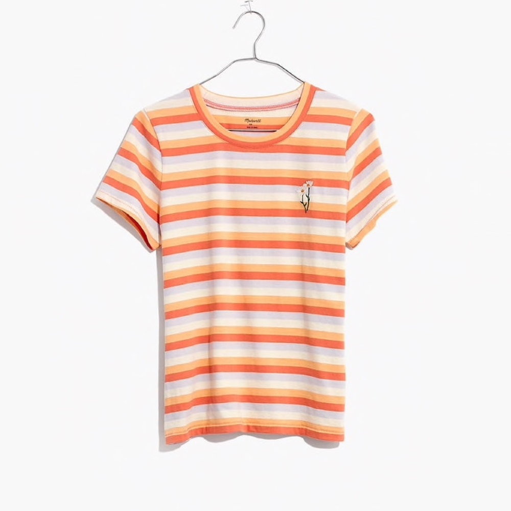 NWT Madewell Daisy Embroidered Tee - Picture 3 of 6